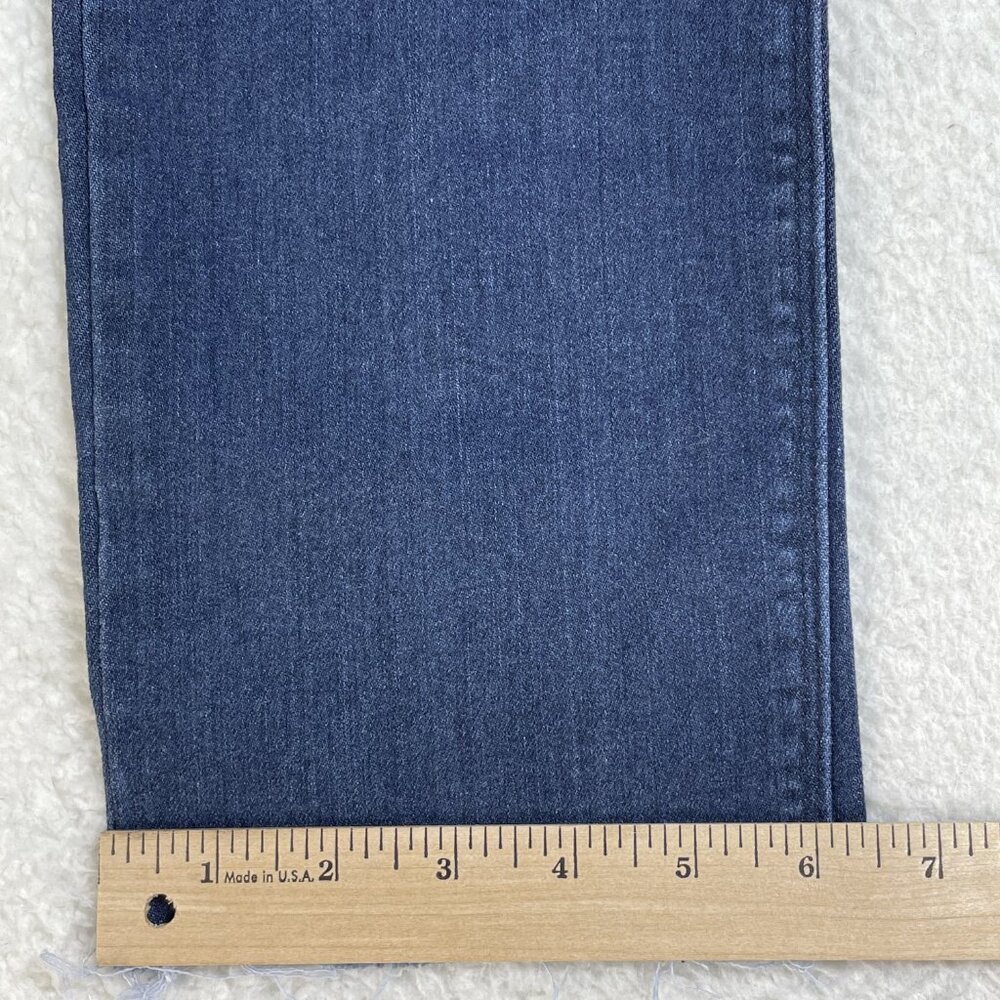 Democracy Jeans Womens 4 Blue Slim Straight Flood Leg Embroidered Low Rise 25x25 - Picture 8 of 13